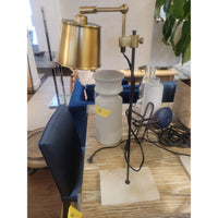 PAIR of Alabaster & Brass Lab Lights by Karakter x Anatomy Design - colletteconsignment.com