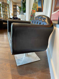 Chesterfield Leather & Nailheads Adjustable Salon Styling Chair on Metal Base
