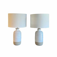 White Pair of Table Lamps