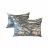 Pair of Custom Blue & Gray Animal Print Lumbar Pillows
