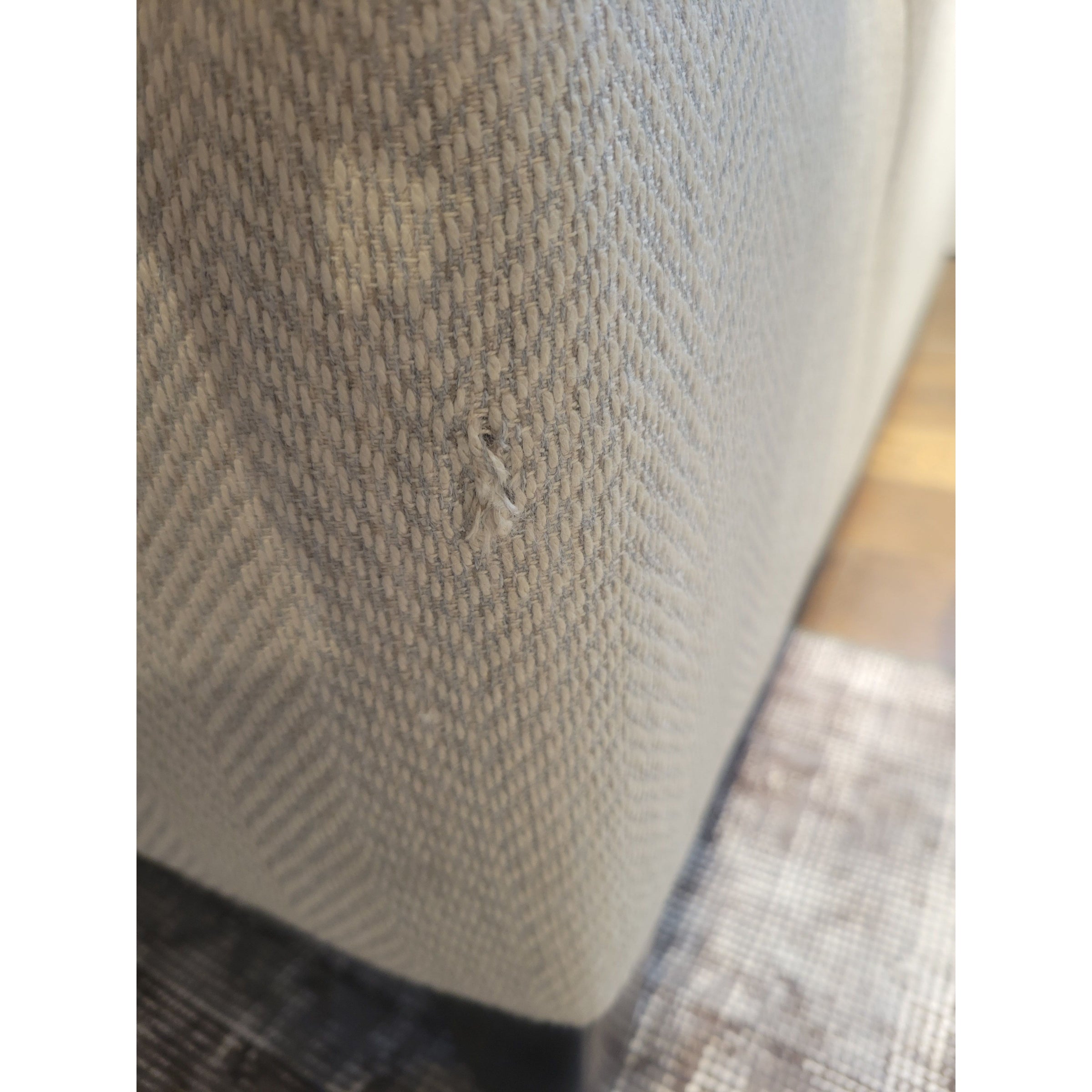 Custom Upholstered Ecru Chevron Pattern Queen-Sized Sleeper Sofa by George Smith