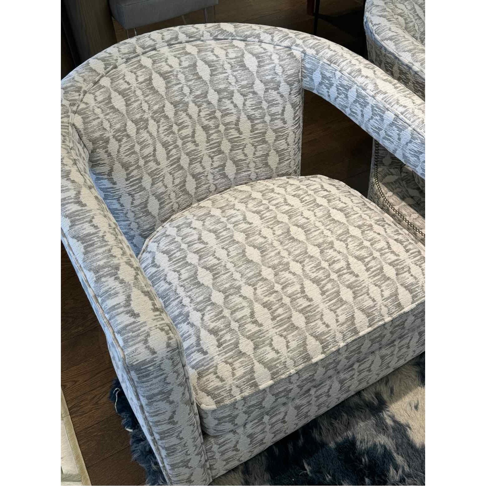 Pair of Bernhardt Interiors Gray & White Armchairs