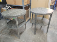 PAIR of Gentry Limed Oak 2-Tier Side Tables by Arteriors (AS IS)
