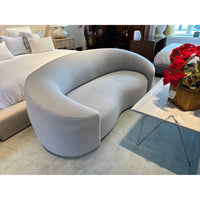 Damaged Curved Sofa in Merino Heather Grey 80"L x 36.5"W x 30"H (Retail @$5,340)