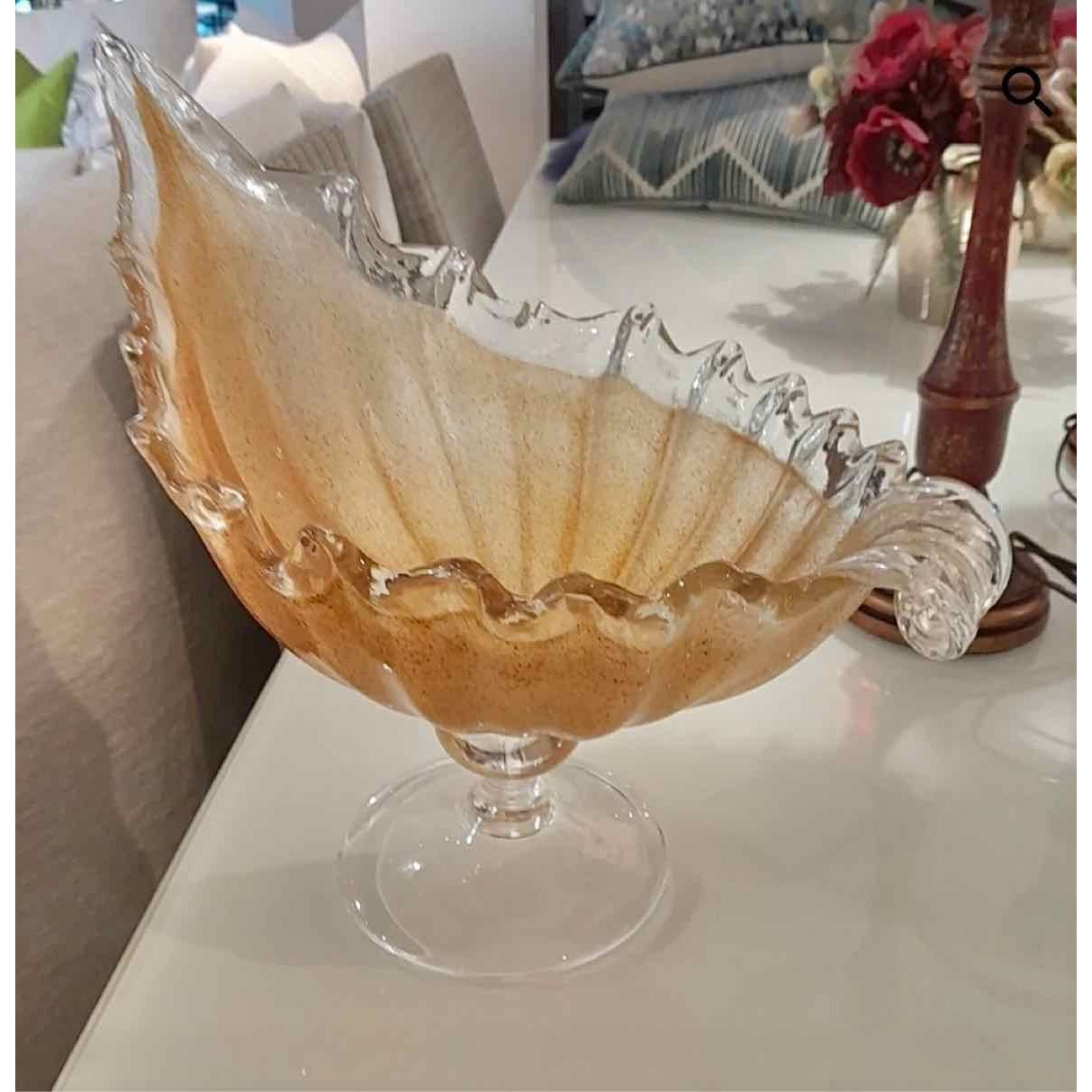 Morano Shell Centerpiece Bowl w/ Gold Detail