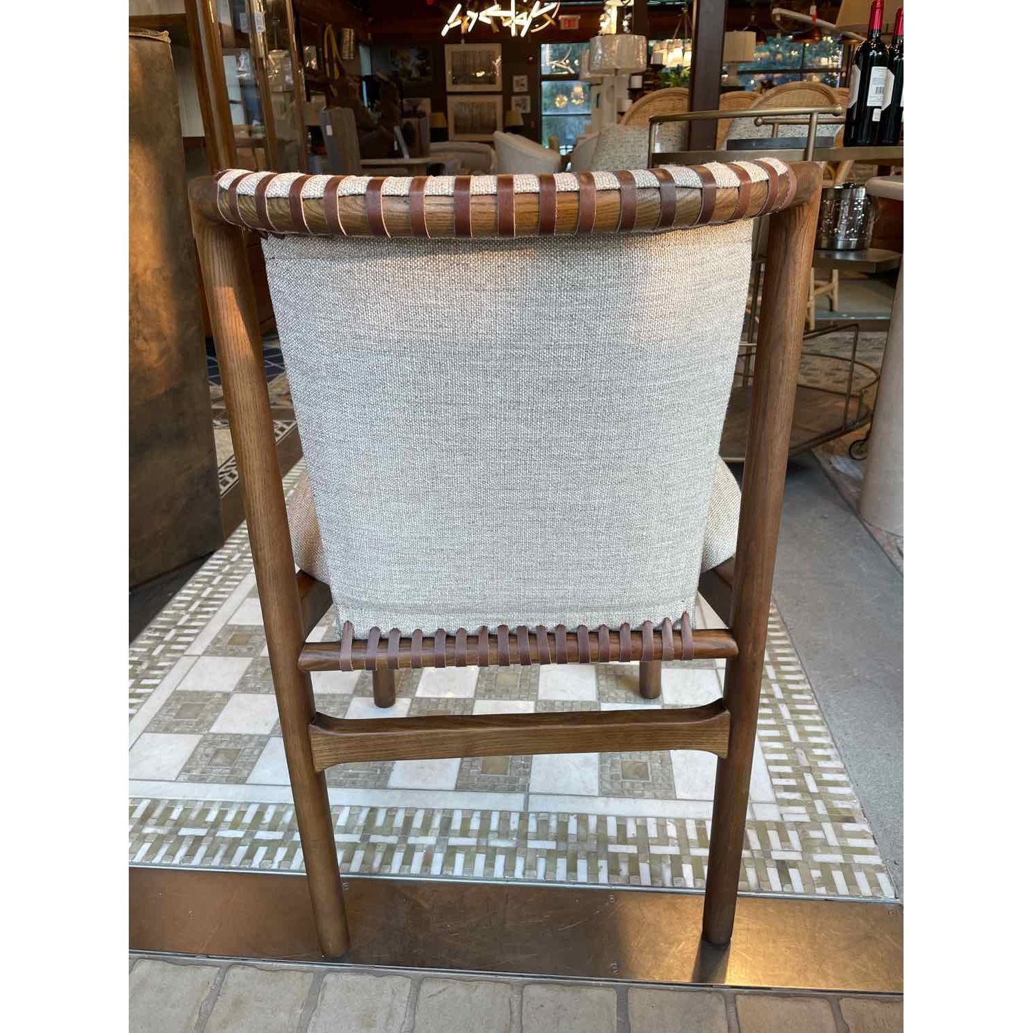 Wheat Linen & Leather Baden Side Chair on Ash Wood Frame by Four Hands