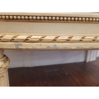 Vintage Demilune Commode w/ Carved Roses & Marble Top (AS IS)
