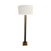 Brass Ring Floor Lamp w/ Beige Shade