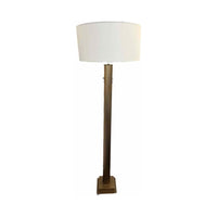 Brass Ring Floor Lamp w/ Beige Shade