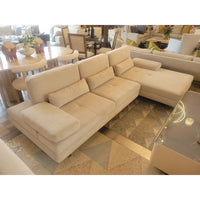 10-ft Gray Velvet Chaise Sectional w/ Adjustable Back & Arms by Arketipo