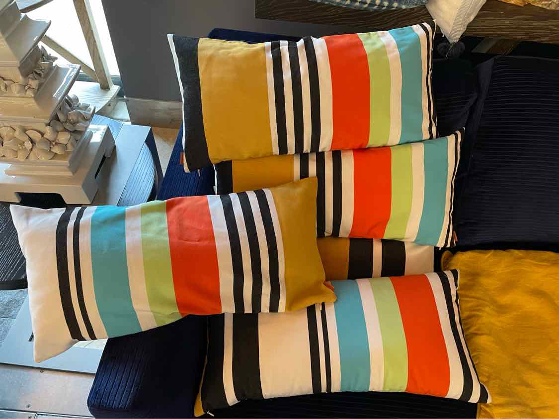 Multicolor Striped Lumbar Pillow by Missoni Home