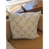 PAIR of Custom Off-White Seashells on Blue Square Pillows