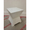 White Wood Solid Block Side Table