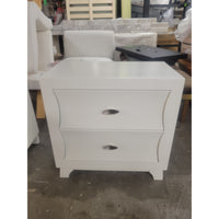PAIR of Contemporary White Wood Dovetailed 2-Drawer Nightstands