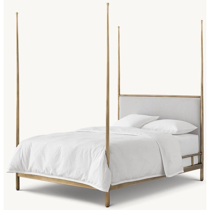 Chloe Brass Queen-Sized 4-Poster Bed