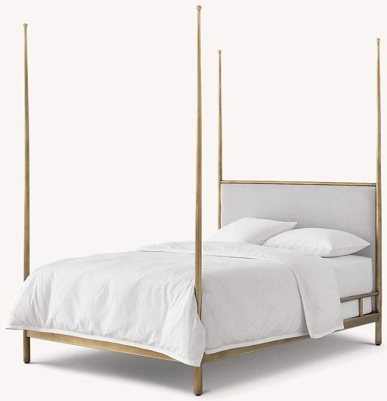 Chloe Brass Queen-Sized 4-Poster Bed