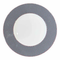 Hermes Tie Set Porcelain Salad / Dessert Plate w/ Purple Trim