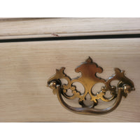 Antique 4-Drawer Platinum Painted Rococo Commode w/ Mirror Glass Top (As Is)