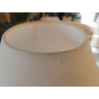 PAIR of White Stone Table Lamps w/ Shades - colletteconsignment.com