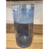 Tall Navy Glass Vase w/ Ribbed Bottom