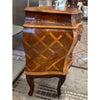 Small Vintage French Bombe Marquetry 2-Drawer Chest