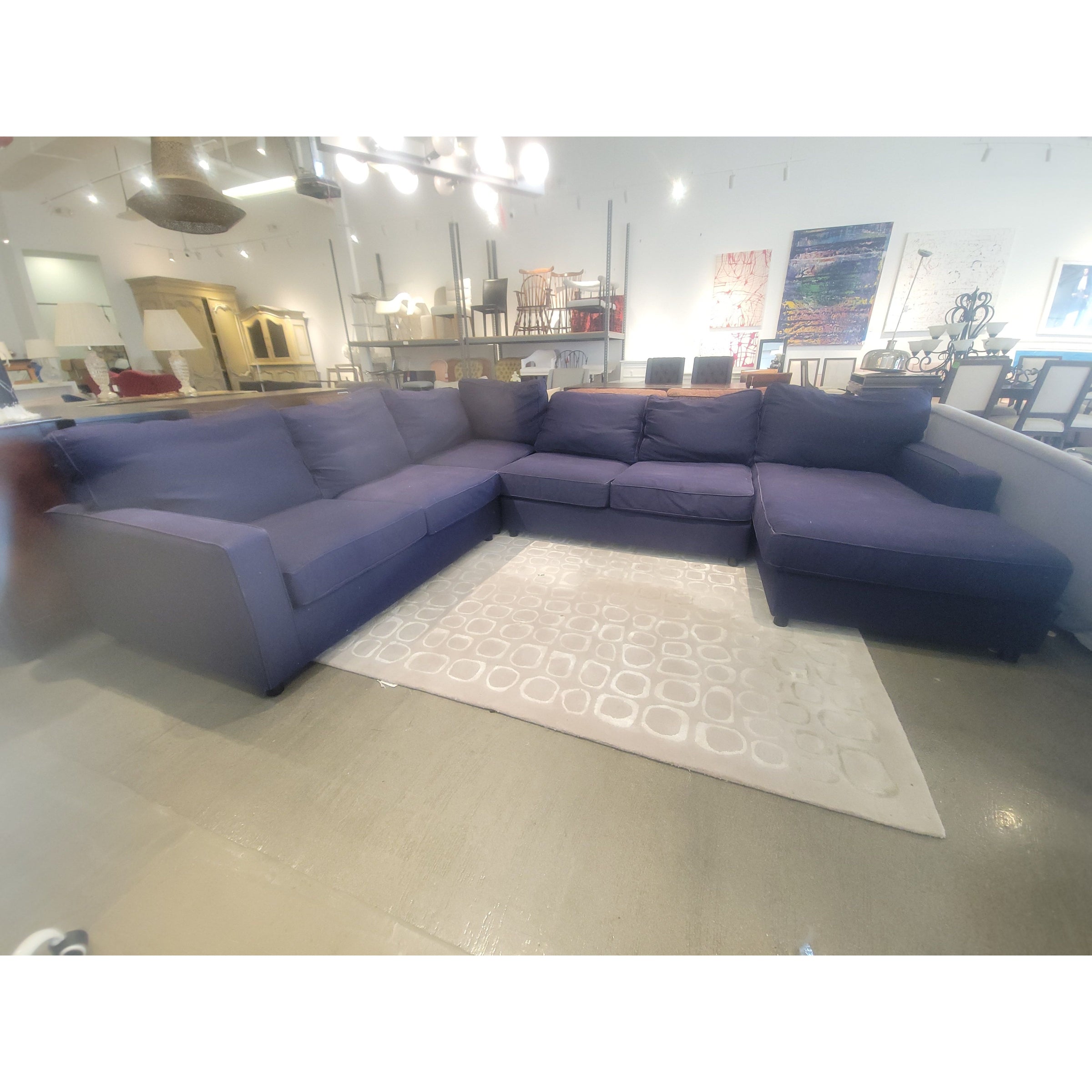 4-Pc Indigo Chaise Sectional by PB - AS IS