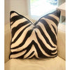 Zebra Print Pillow w/ Velvet Piping & Down Insert by Ralph Lauren