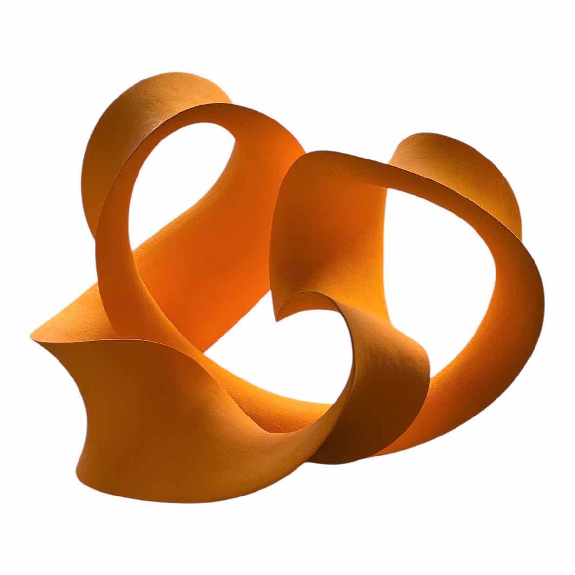 Orange Ceramic Sculpture Attributed to Merete Rasmussen