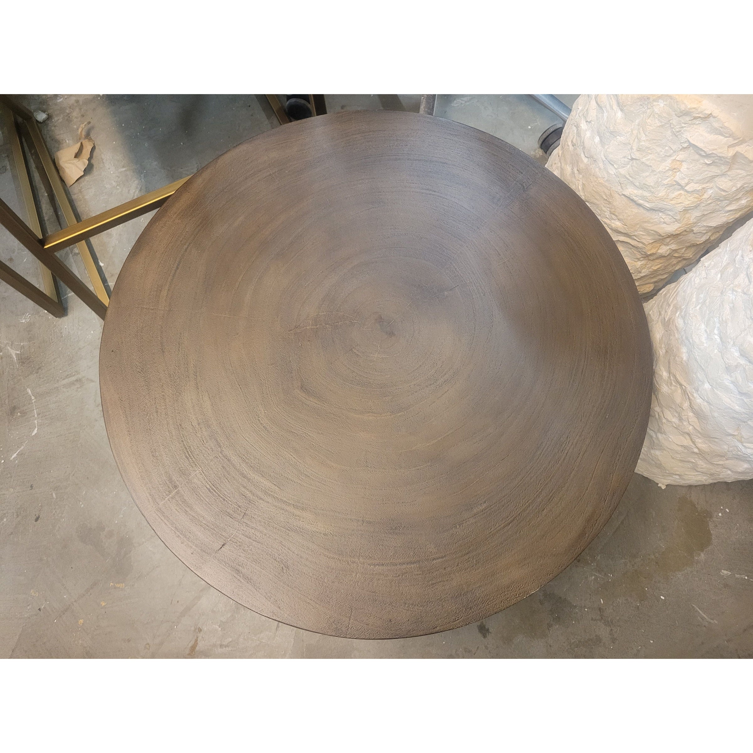 Round Wood Coffee Table w/ Metal Legs