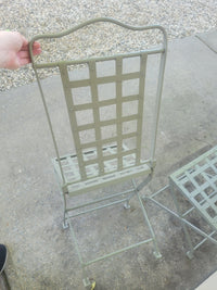 PAIR of Gray Metal Bistro Side Chairs Attrib. to Herve Baume