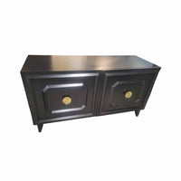 Vintage 'Wyeth' Black Wood Media Console by Katy Skelton - AS IS