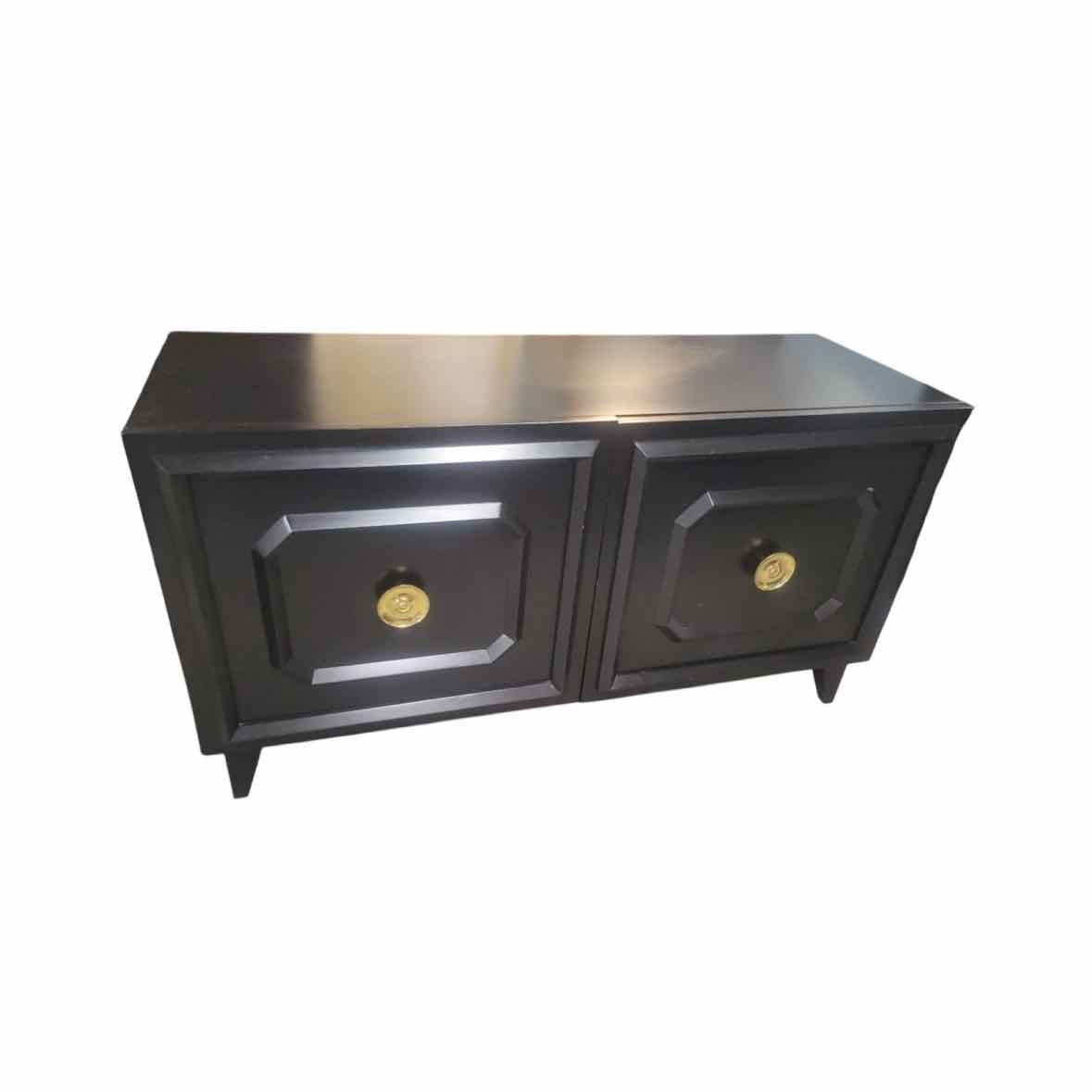 Vintage 'Wyeth' Black Wood Media Console by Katy Skelton - AS IS
