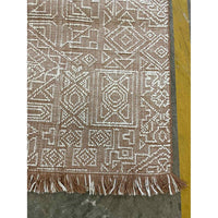 5' x 8.6' Flatweave Brown & White Wool Rug #33