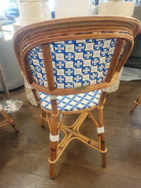 SET of 3 Blue & White Wicker Side Chairs by Maison Drucker