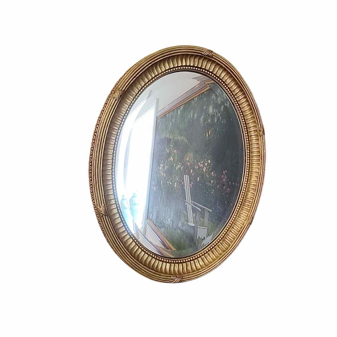 Gold Tone Oval Mirror