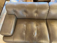 Blogger 3-Seat Tufted Brown Leather Sofa by Tapinassi & Manzoni for Roche Bobois