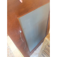 Rectangular Carved Silver Brushed Wood Wall Mirror (AS IS)