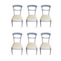 SET of 6 'Capotavola' Gray Walnut Dining Chairs by Dale Italia - colletteconsignment.com