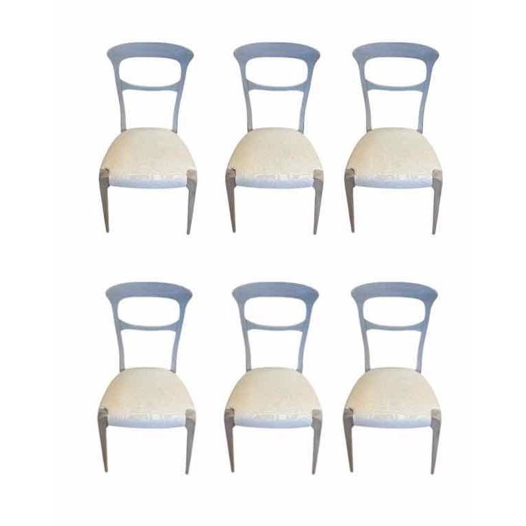 SET of 6 'Capotavola' Gray Walnut Dining Chairs by Dale Italia - colletteconsignment.com