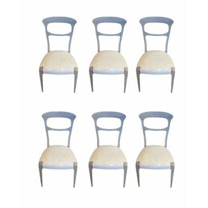 SET of 6 'Capotavola' Gray Walnut Dining Chairs by Dale Italia