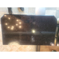 PAIR of Mirrored Glass Nightstands w/ Black Stone Tops (AS IS)