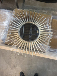 Platinum Painted Wood Sunburst Mirror