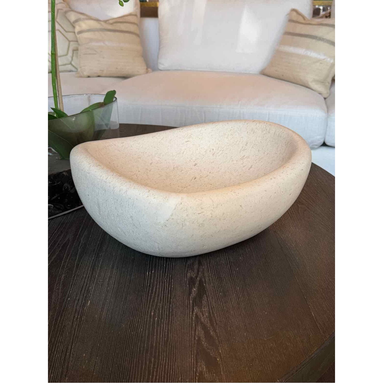 Wyld Blue White Limestone Serving Bowl