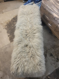 White Tibetan Lamb Bench on Lucite Legs by Outpost Original