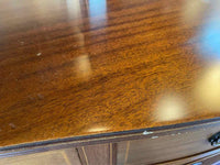 Vintage Dark Wood Buffet w/ Brass Pulls (AS IS)