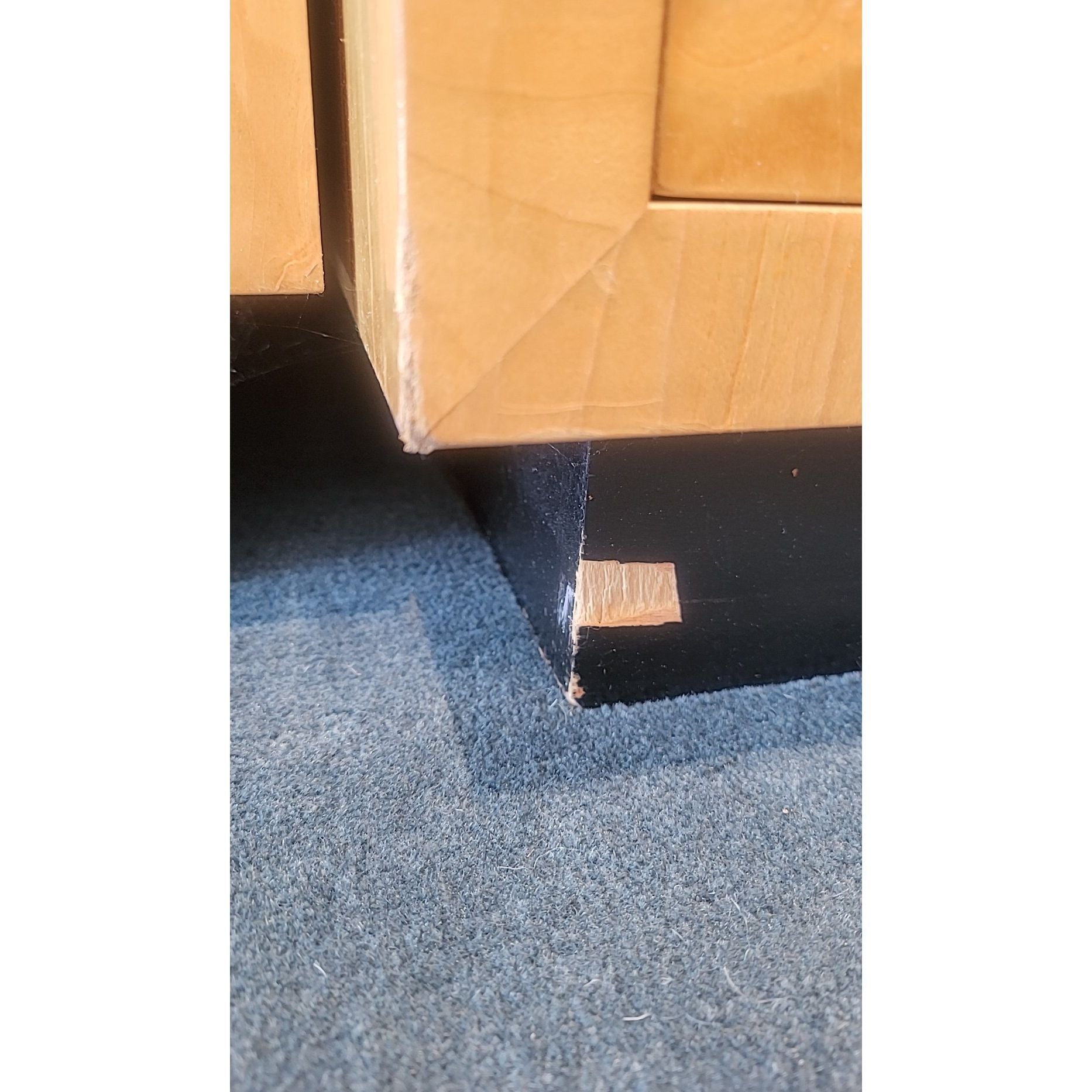1970s 3-Pc Burlwood Bar Cabinet w/ Lighting & Glass Shelves - AS IS - colletteconsignment.com