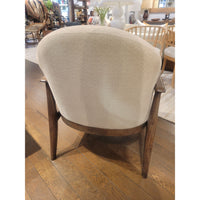 Upholstered Lounge Chair w/ Dark Wood Frame by Maria Yee