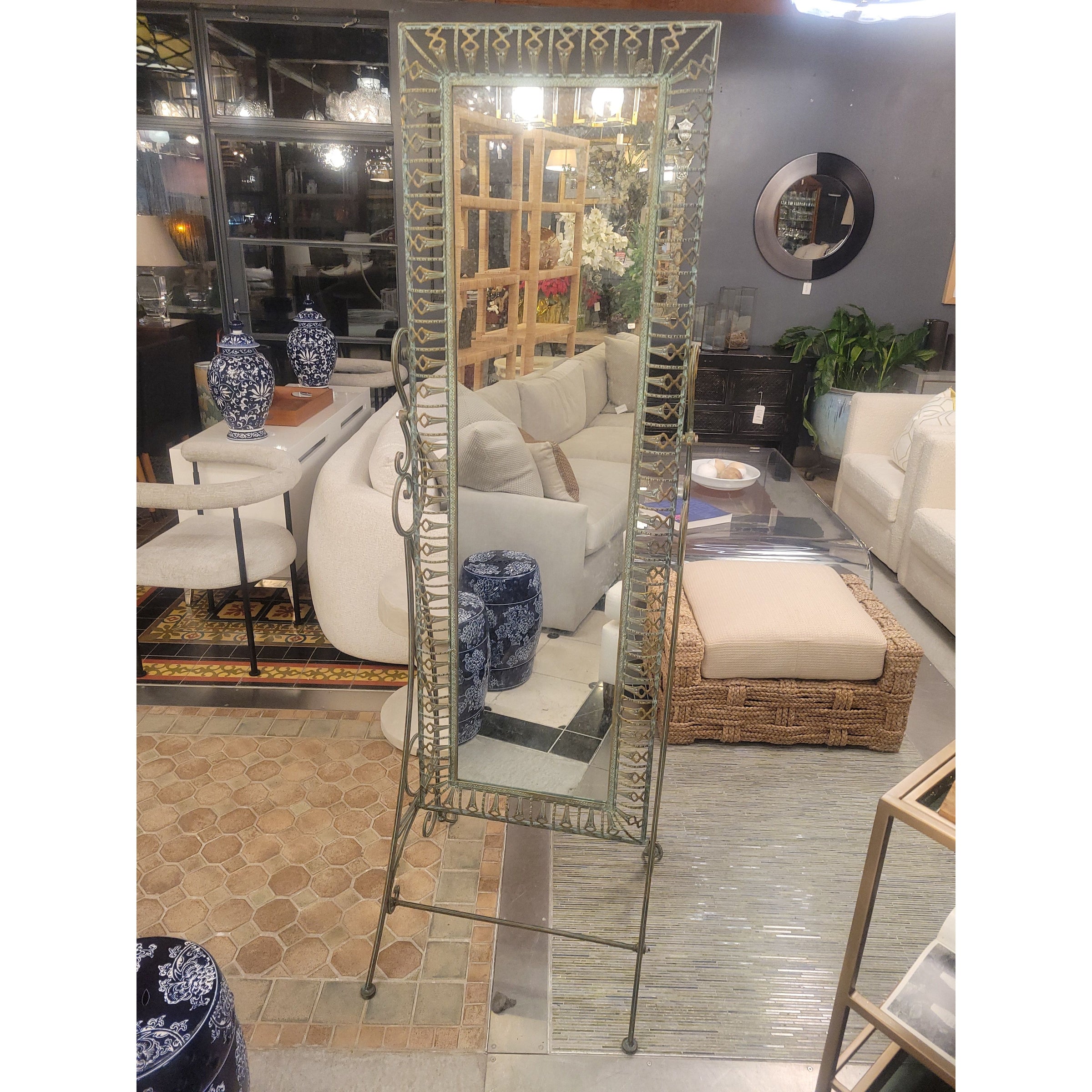 Chevel Style Metal Standing Tilt Mirror - AS IS