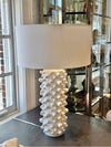 Pair of B.D. Jeffries "Molecule" Table Lamps in White 20"Diam X 32.5"H