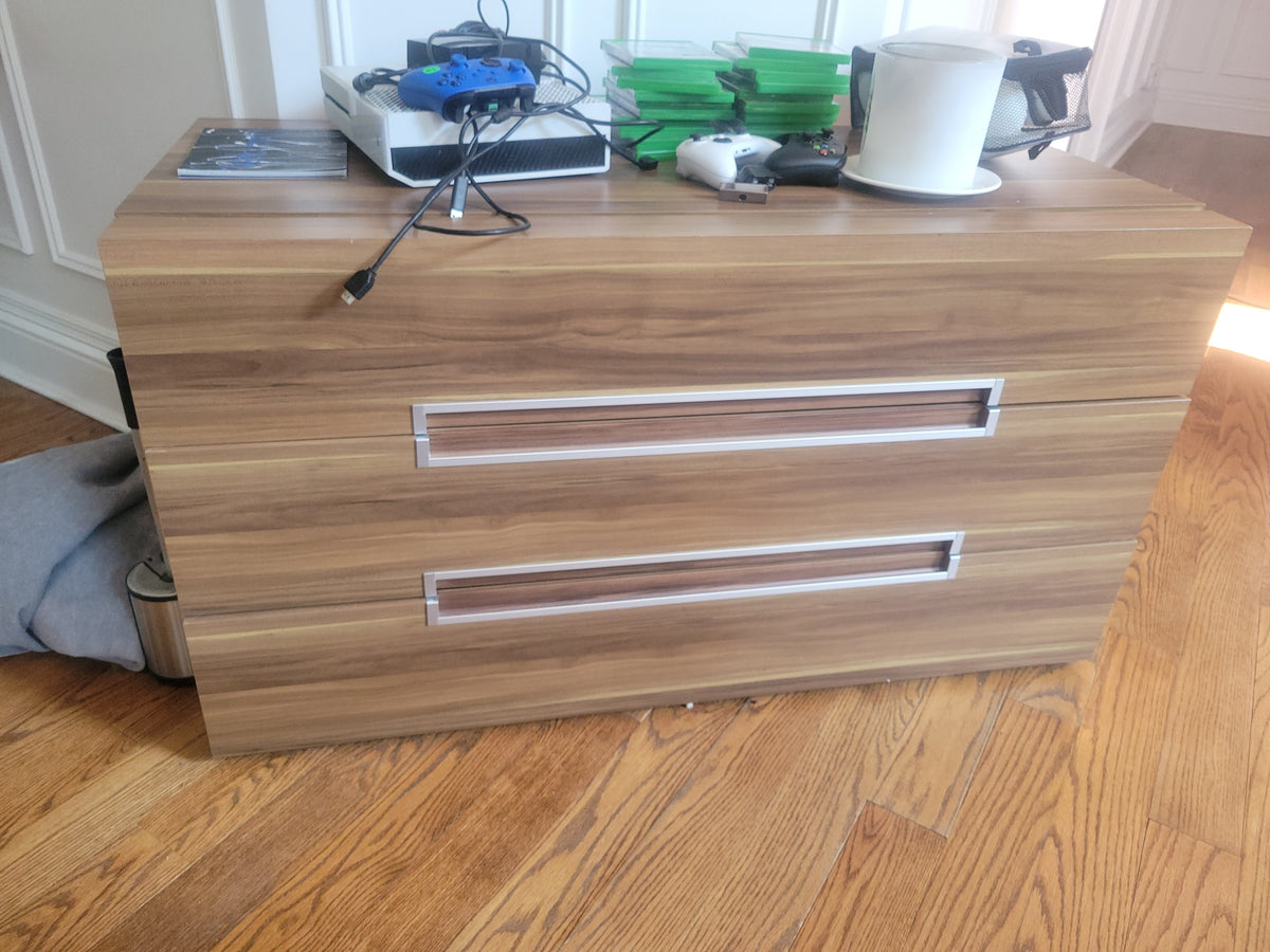 Walnut 3-Drawer Low Dresser